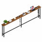 Keelian 90 inch Narrow Behind Couch Table with Built‑in Power Strip, Metal Frame Skinny Console Table for Living Room, Entryway and Home Office, Rustic Brown