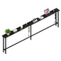 Keelian 90 inch Narrow Behind Couch Table with Built‑in Power Strip, Metal Frame Skinny Console Table for Living Room, Entryway and Home Office, Black